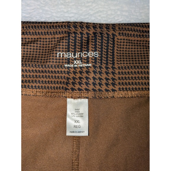 Brown Plaid Flared Leggings - Picture 5 of 7